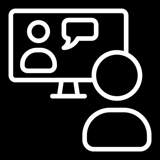 Icon of person in front of board